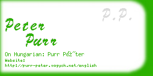 peter purr business card